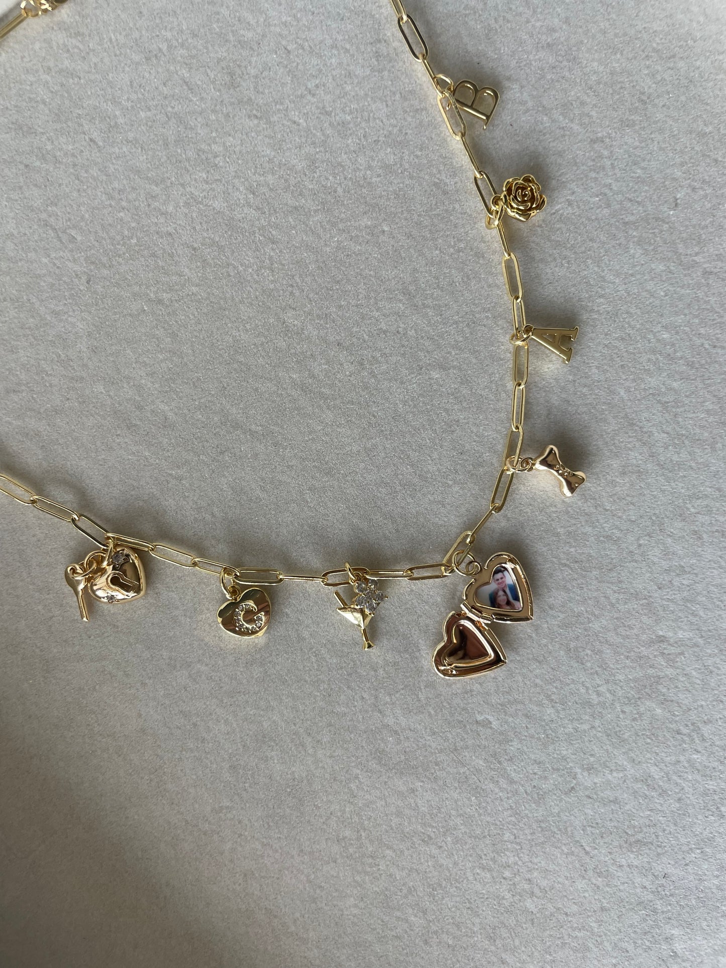Custom Charm Necklace - 14k Gold