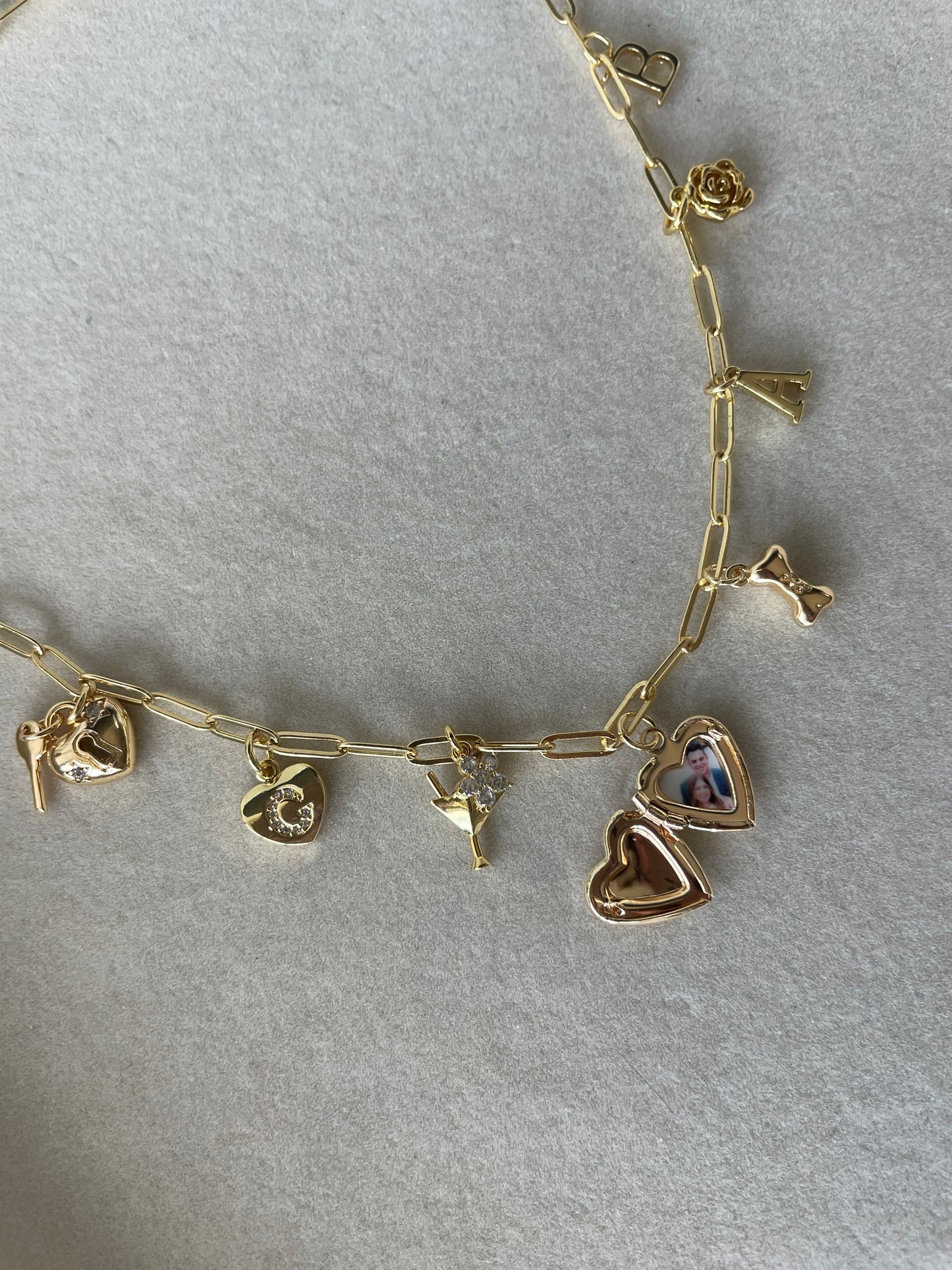 Custom Charm Necklace - 14k Gold