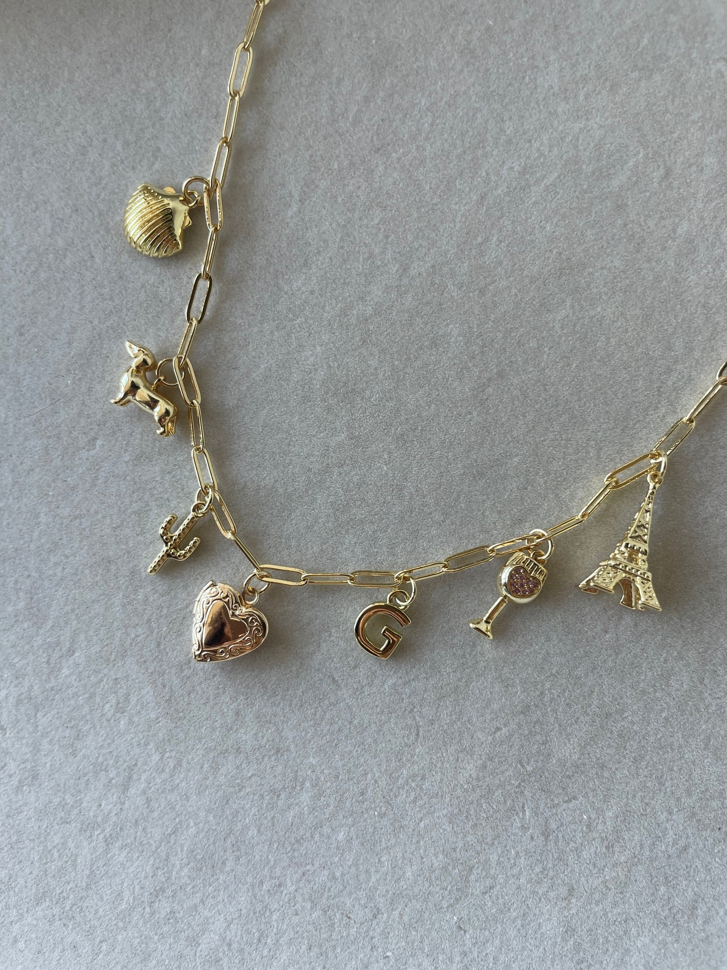Custom Charm Necklace - 14k Gold