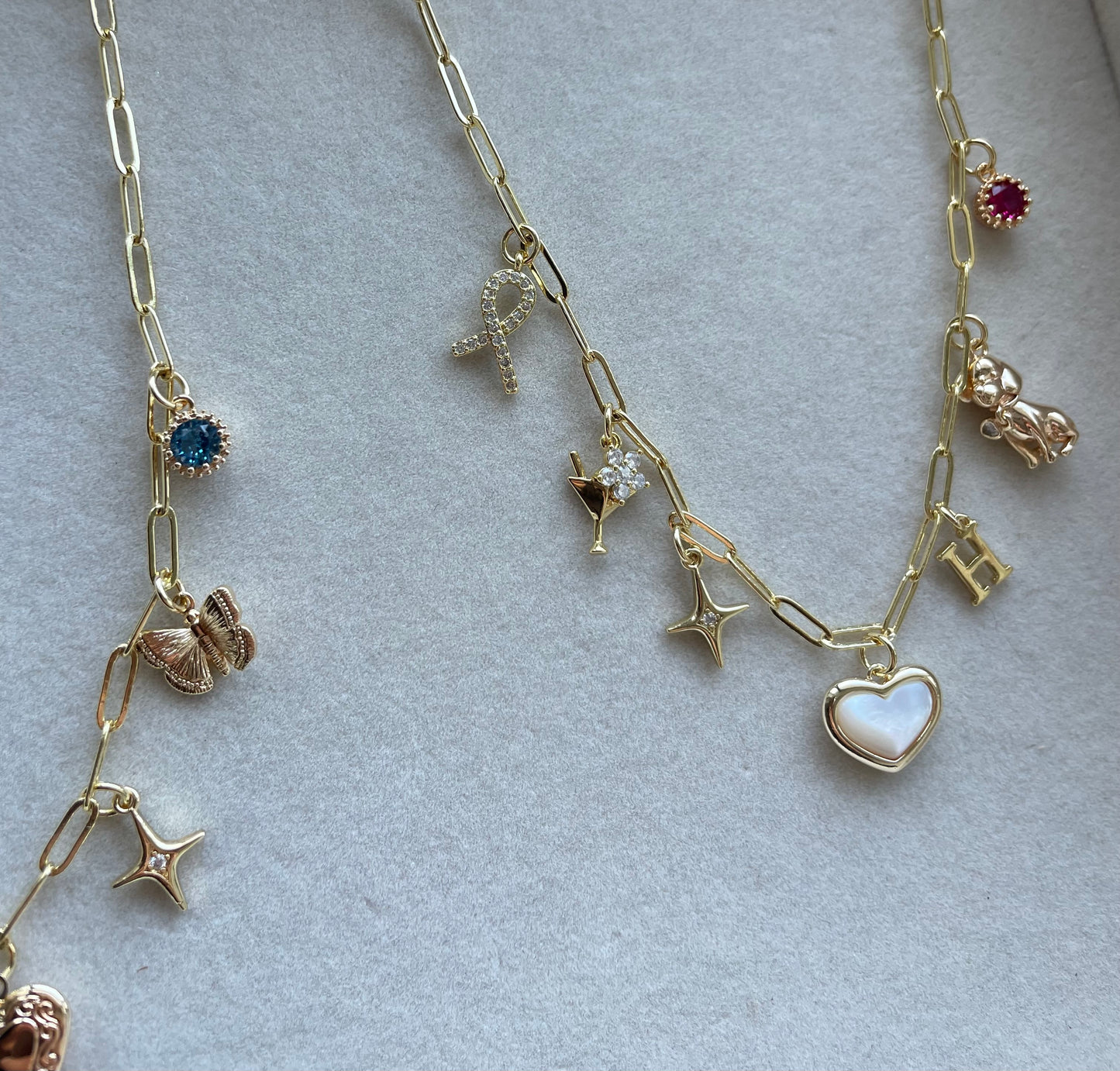 Custom Charm Necklace - 14k Gold