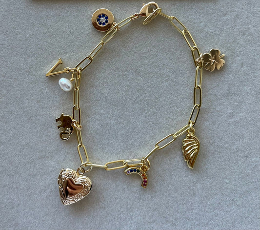 Custom Charm Bracelet - 14k Gold