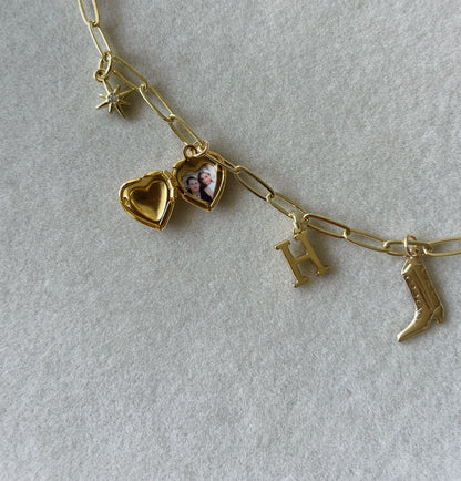 Custom Charm Necklace - 14k Gold