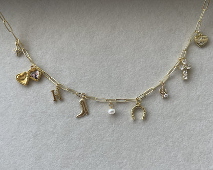 Custom Charm Necklace - 14k Gold