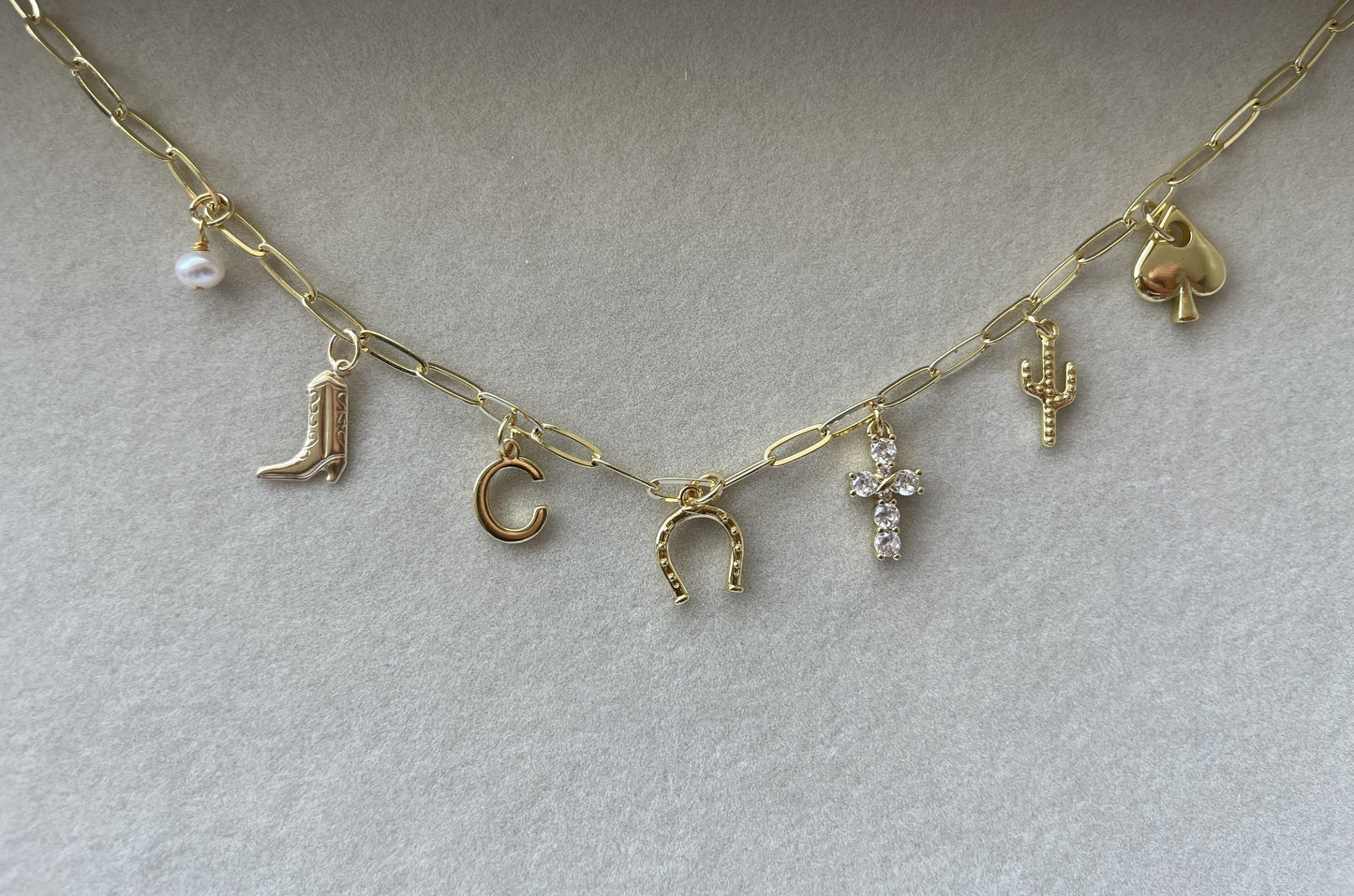 Custom Charm Necklace - 14k Gold