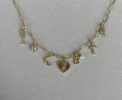 Custom Charm Necklace - 14k Gold